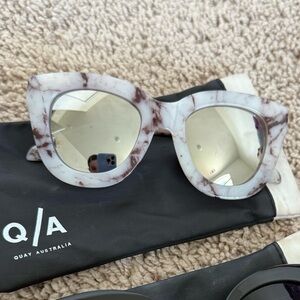 Quay Australia White and Brown Marble Sunglasses